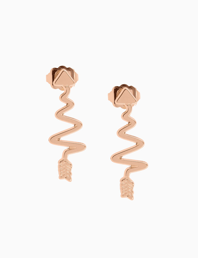 Les interchangeables Boucles d’oreilles flèche or rosé