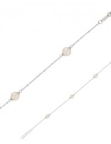 Bracelet Or Blanc 18K et Perles de Culture Eau Douce  18cm