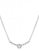 Thabora Collier Argent Véritable Opale et Oxydes Blancs 42+3cm
