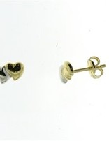 Beheyt Boucles d'Oreilles Bicolor 18K Double Coeur