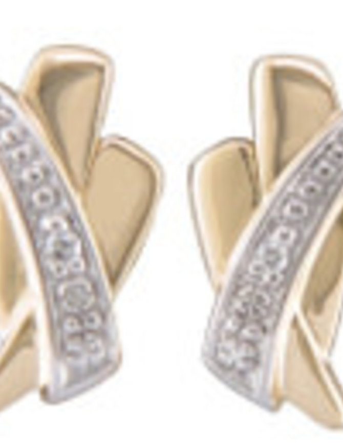 J&A  1970 Boucles d'Oreilles Or 18K et Dia 0.04K