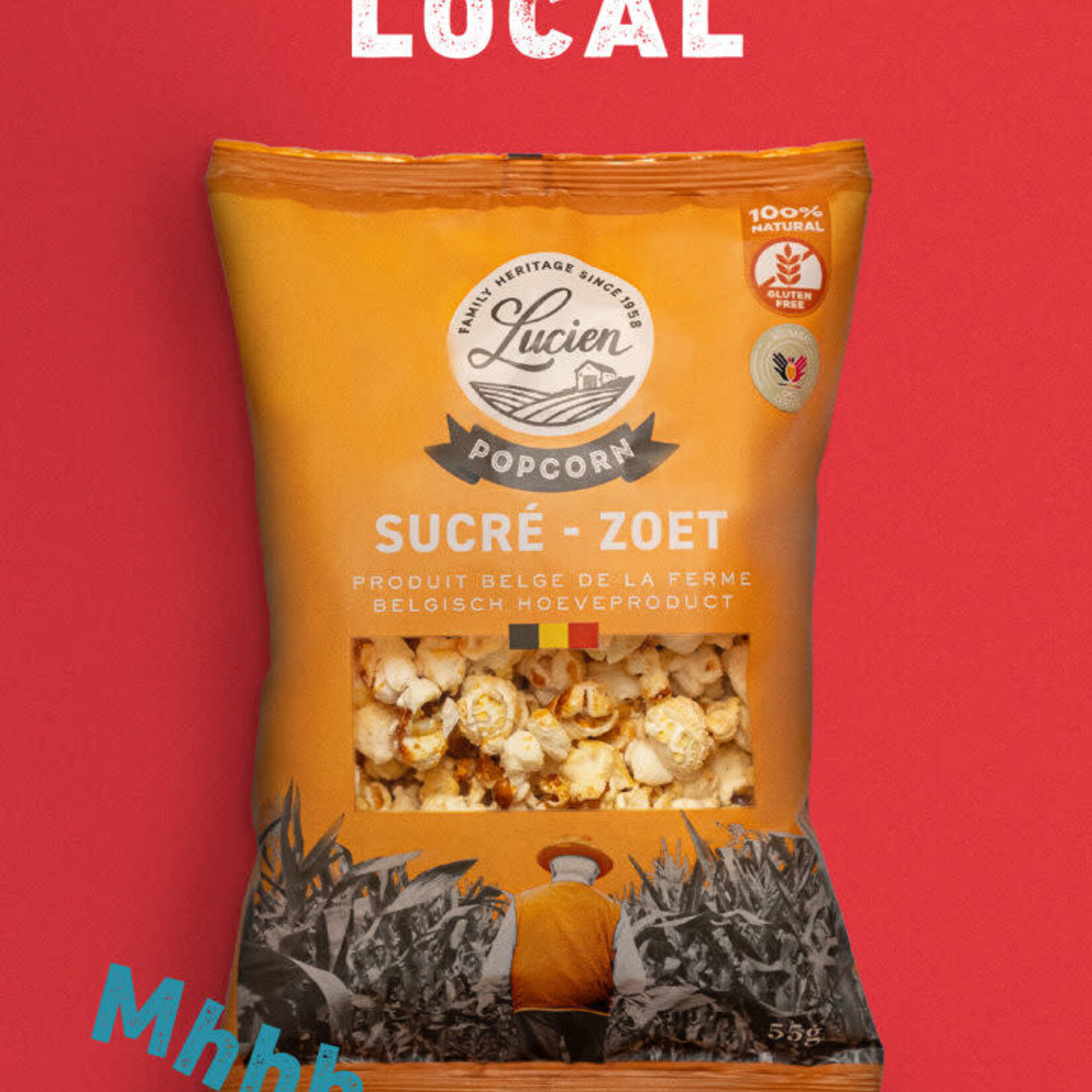 Lucien Pop Corn - Sucré 100% Belge 55g