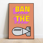Jaffa Orange Ban the bomb A3 poster