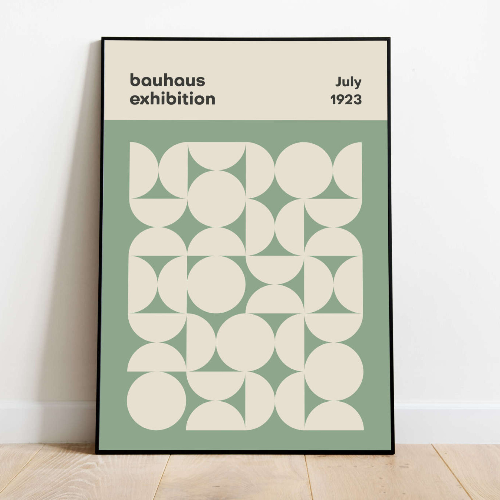 Jaffa Orange Bauhaus green A3 poster