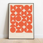 Jaffa Orange Bauhaus orange A3 poster