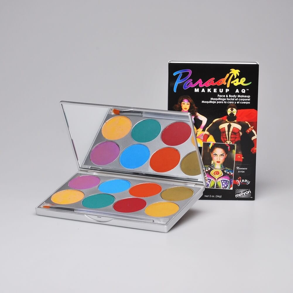 Mehron Paradise AQ makeup 8 Color Palette Nuance for Body Paint