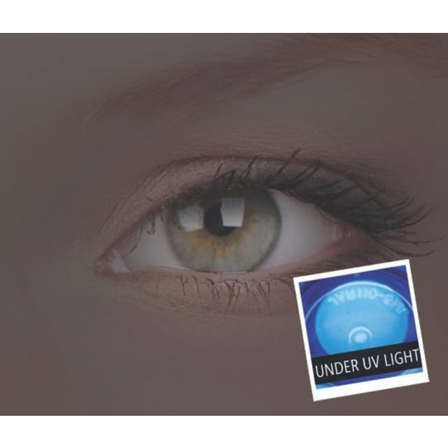 Glow Electric Blue 14mm Crazy Colored Contact Lenses (1 year)