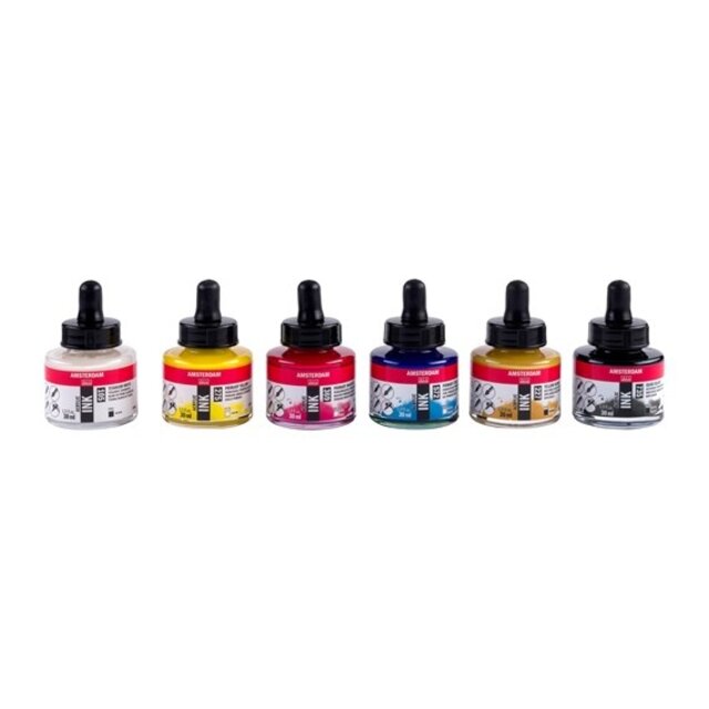 Amsterdam Acrylinkt basisset 6 x 30 ml Amsterdam Acrylinkt basisset 6 x 30 ml