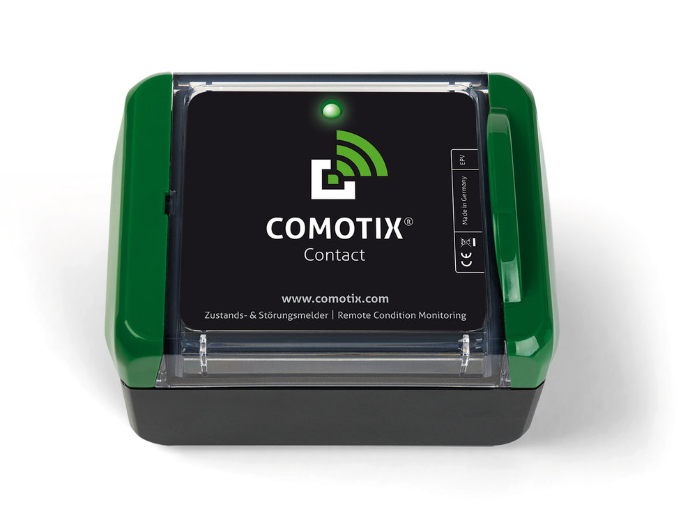 COMOTIX® CONTACT | Smarte Fernüberwachung für potentialfreie Kontakte, z.B. Heizung Sammelstörmeldung, Schwimmerschalter, Pumpen, Lüftungsanlagen (4G/5G)