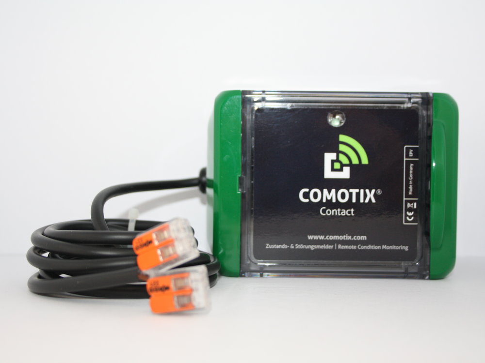 COMOTIX® CONTACT | Smarte Fernüberwachung für potentialfreie Kontakte, z.B. Heizung Sammelstörmeldung, Schwimmerschalter, Pumpen, Lüftungsanlagen (4G/5G)