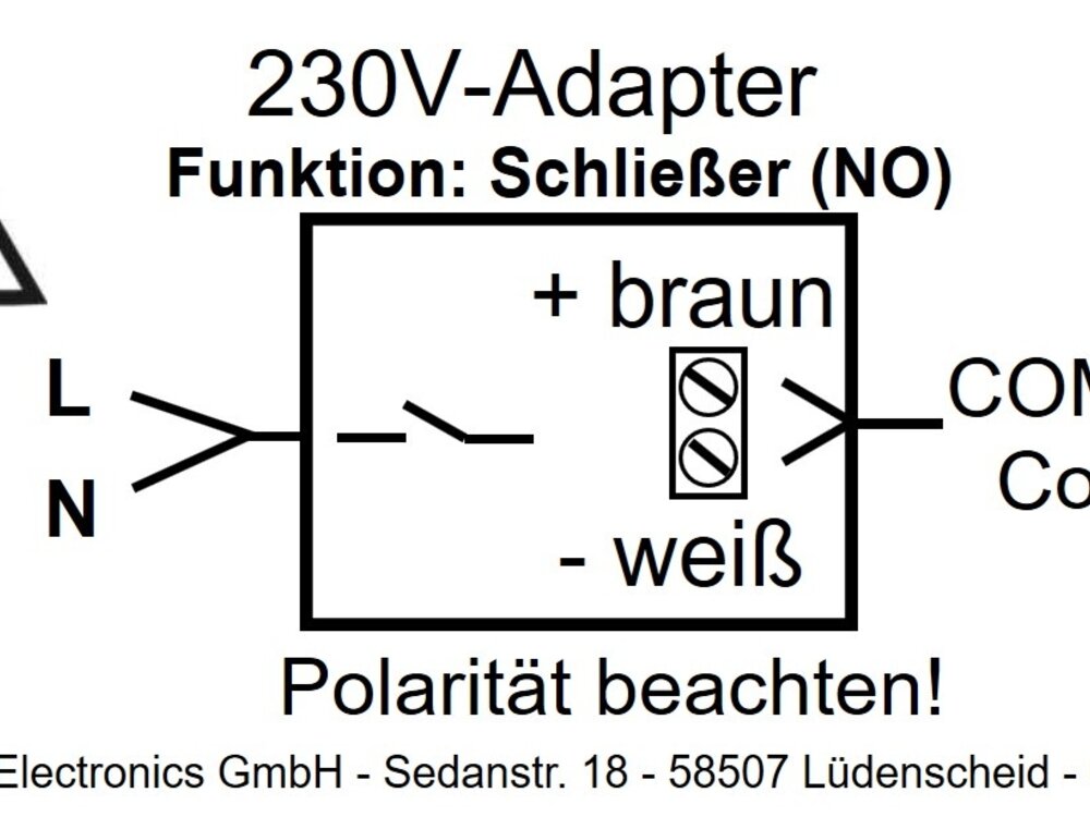 230V adapter for COMOTIX Contact