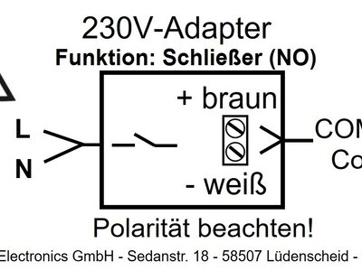 230V adapter for COMOTIX Contact