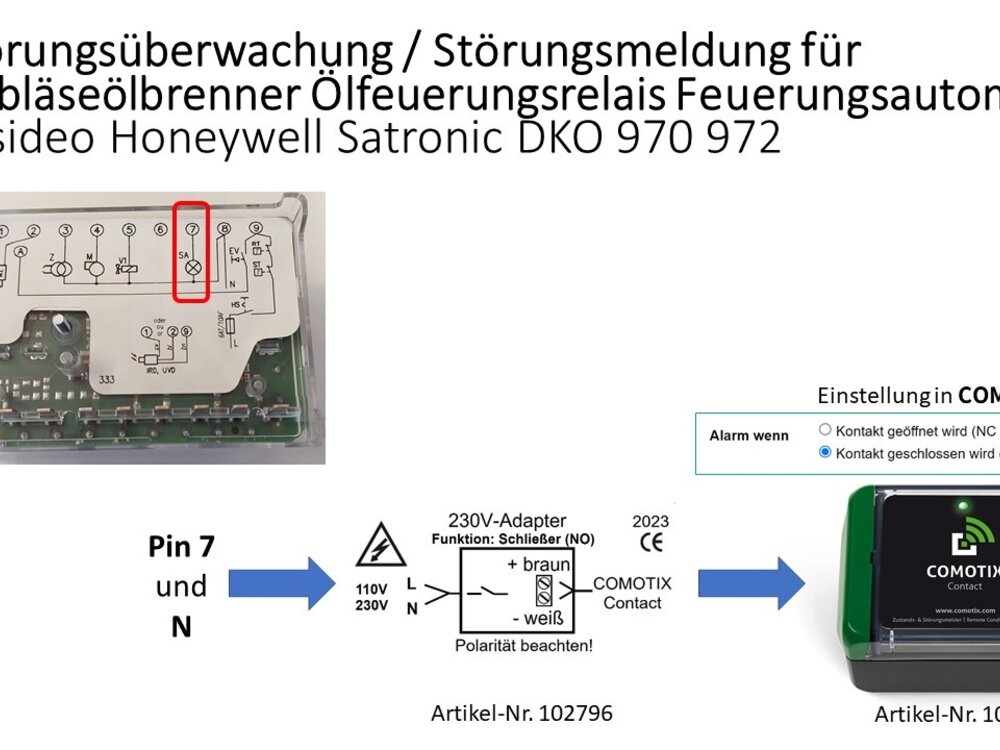 230V adapter for COMOTIX Contact