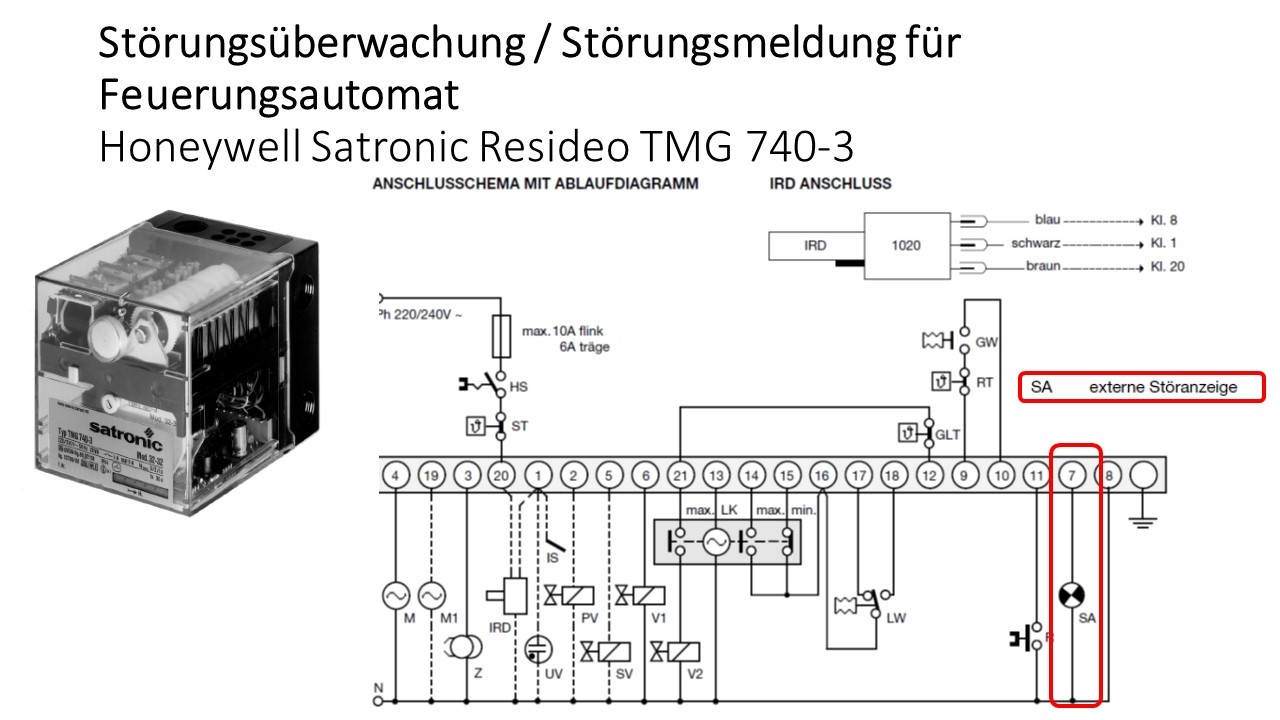 Honeywell Resideo Satronic TMG 740-3 Feuerungsautomat Gasrelais Störungsüberwachung Störungsmeldung