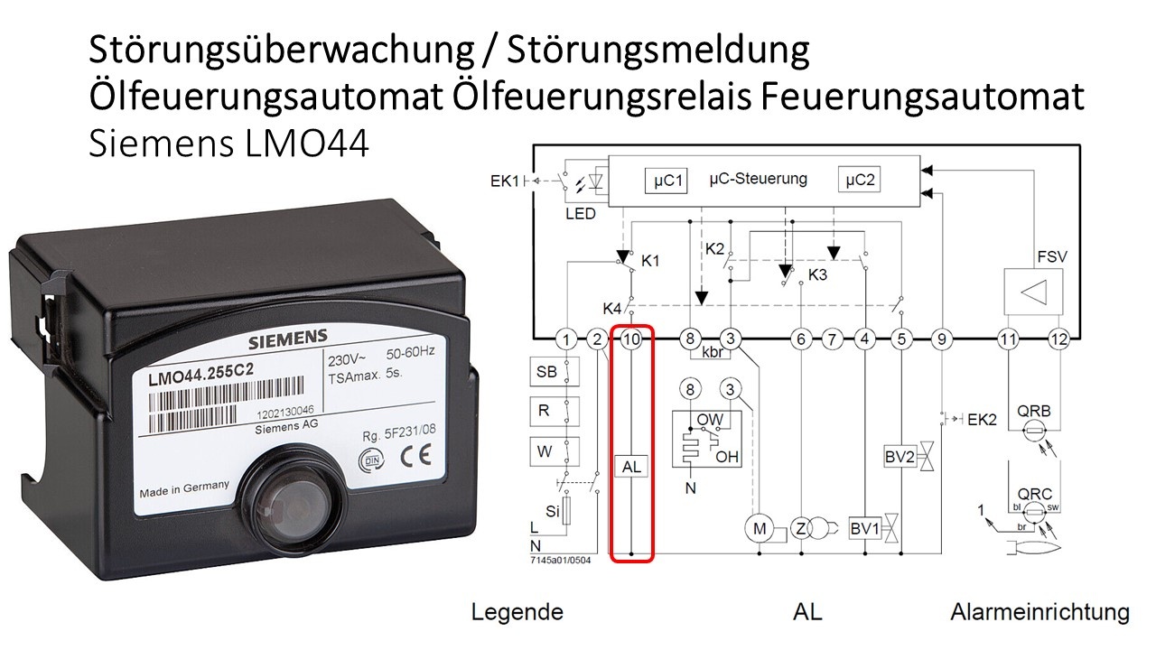 Siemens LMO44.255 Ölfeuerungsrelais Ölfeuerungsautomat Störungsüberwachung Störungsmeldung Ausfallüberwachung