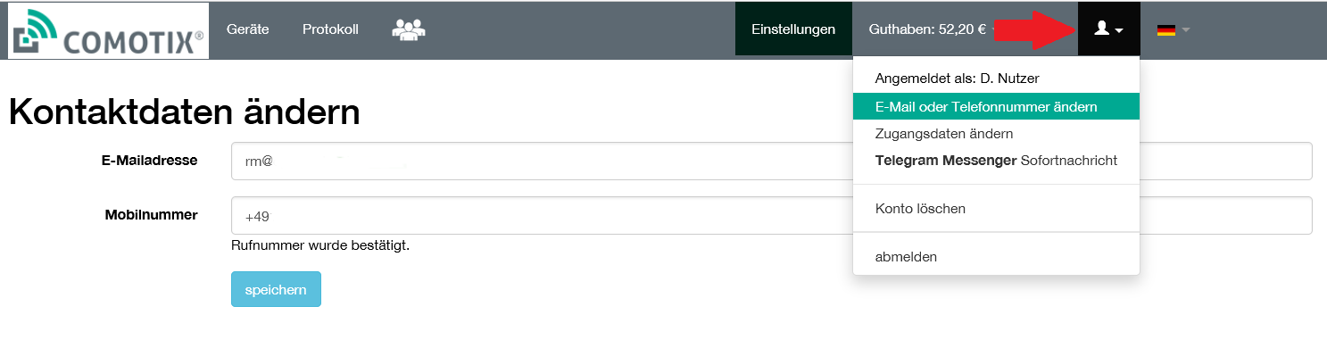 Kontaktdaten ändern