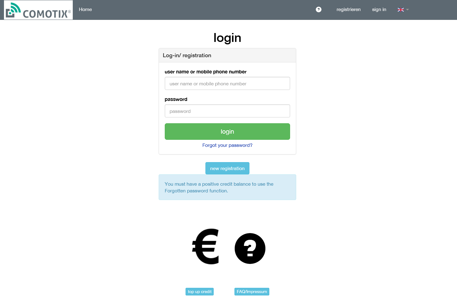 Log-in/ registration