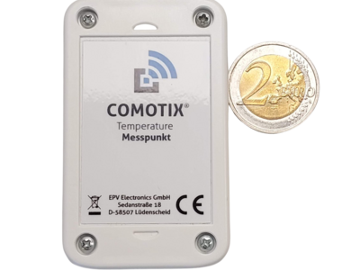 Temperaturmesspunkt für die COMOTIX® LIVE Temperaturüberwachung. Mit Sofort-Alarm und präzisem Temperatur-Logging sowie automatischer Protokoll-Erstellung (PDF und Online).