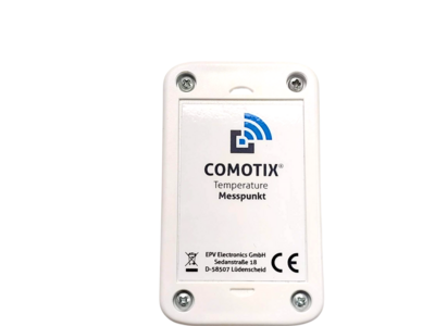 Temperaturmesspunkt für die COMOTIX® LIVE Temperaturüberwachung. Mit Sofort-Alarm und präzisem Temperatur-Logging sowie automatischer Protokoll-Erstellung (PDF und Online).