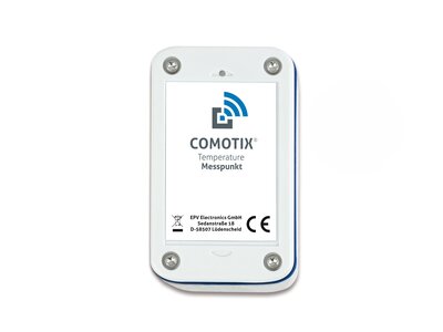 Temperaturmesspunkt für die COMOTIX® LIVE Temperaturüberwachung. Mit Sofort-Alarm und präzisem Temperatur-Logging sowie automatischer Protokoll-Erstellung (PDF und Online).