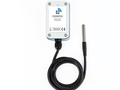 Temperaturmesspunkt für die COMOTIX® LIVE Temperaturüberwachung. Mit Sofort-Alarm und präzisem Temperatur-Logging sowie automatischer Protokoll-Erstellung (PDF und Online).