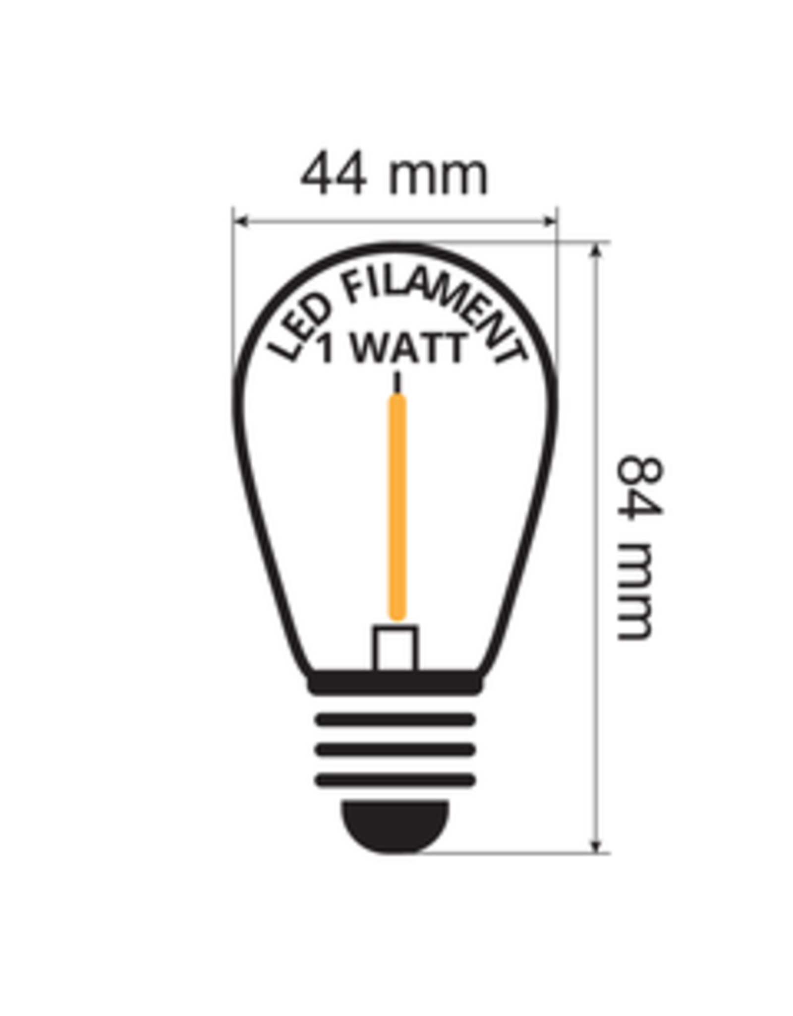 Lights guirlande Warm witte filament lampen - 3,5 Watt 2200K (kaarslicht)