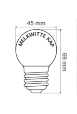 Lights guirlande Warm witte LED lampen met melkkap - 1 watt, 2000K (kaarslicht)