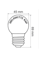 Lights guirlande Warm witte LED lampen met melkkap - 2 watt, 2650K (gloeilamp)