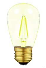 Lights Led filament lamp e27, s14 model, 2w, yellow