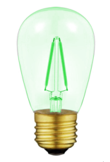 Lights Led filament lamp e27, s14 model, 2w, green