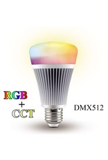 Lights Wireless dmx rgb+cct led lamp - 240v - E27 - angle 220° - 850Lm