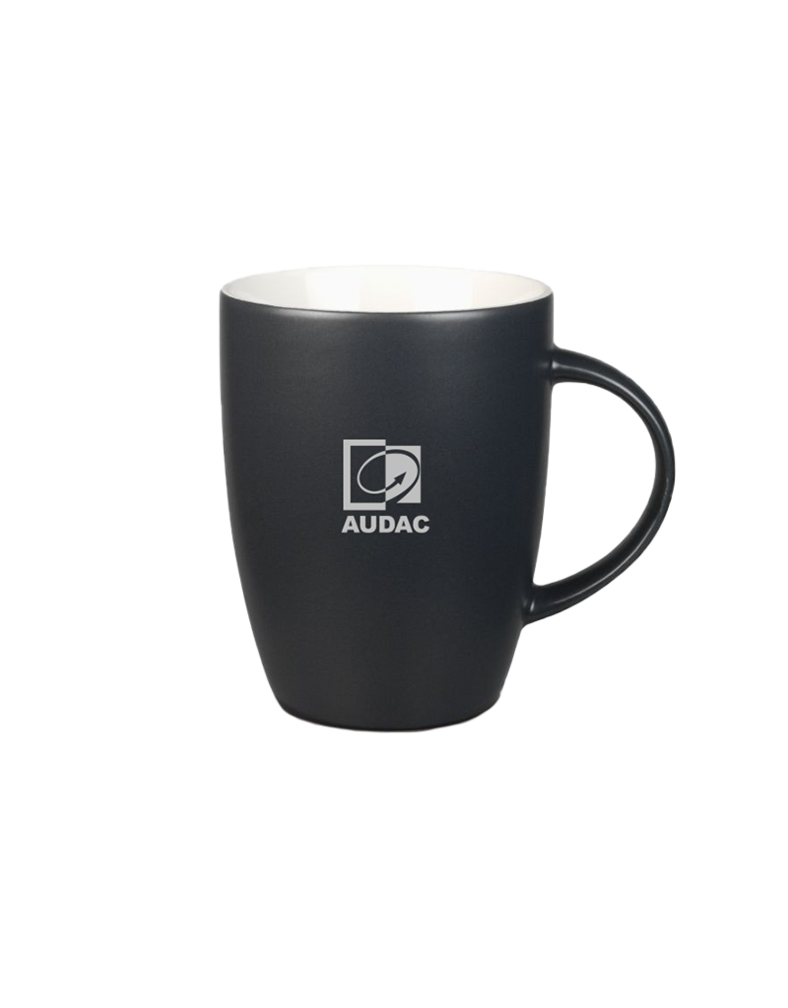 Audac Coal-colored mug with grey AUDAC logo