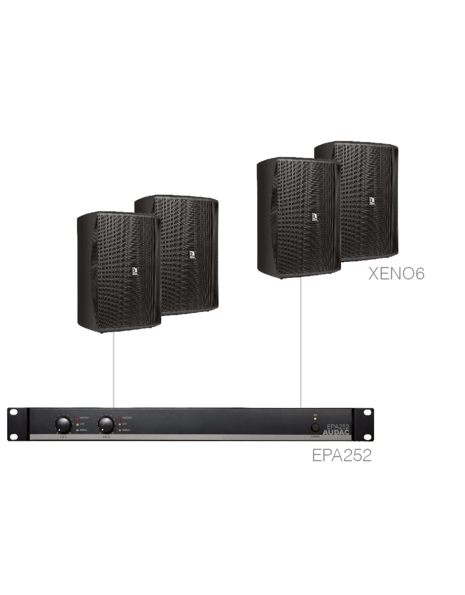 Audac 4 x XENO6 + EPA252 Black