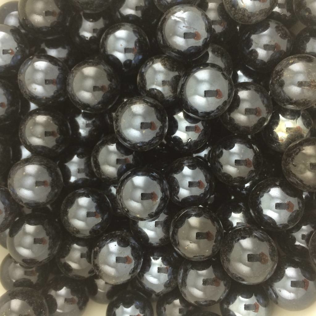 Perles en verre unies noires 4mm 8mm 10mm et 12mm