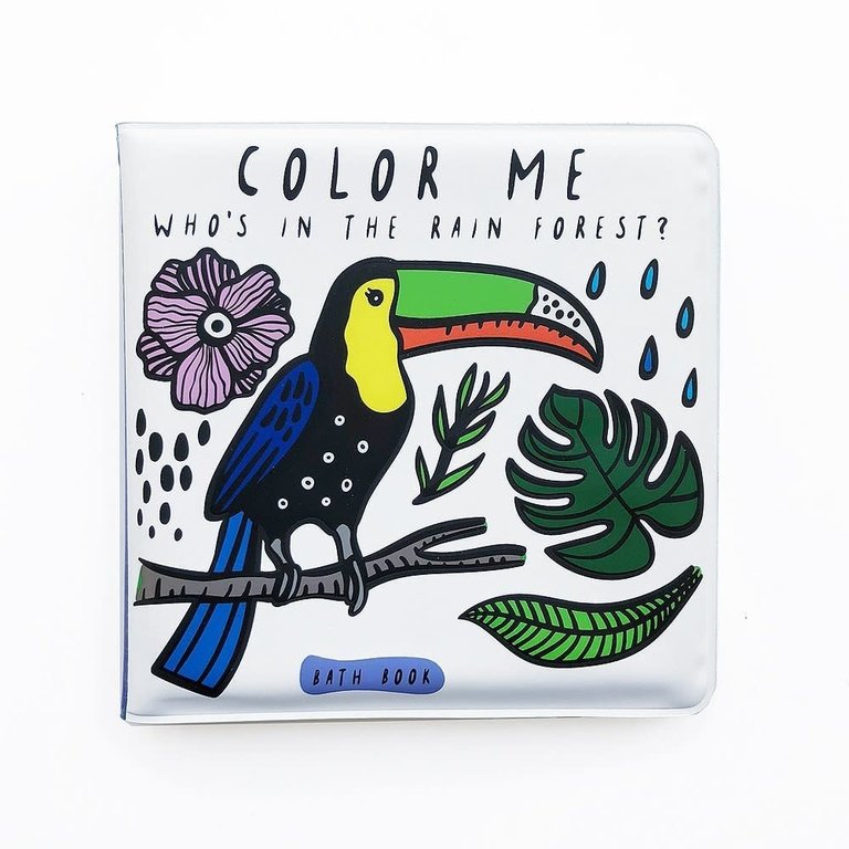WEE GALLERY WG BATH BOOK - COLOR ME RAINFOREST