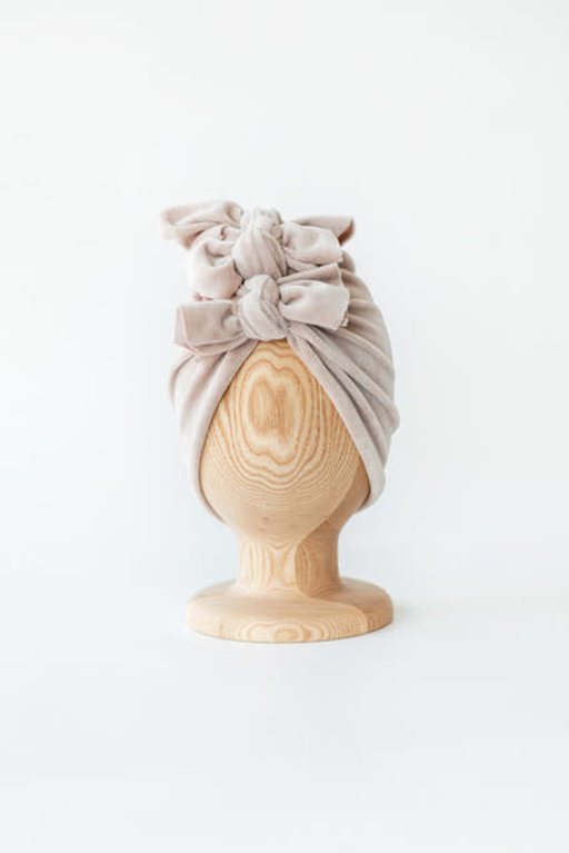 LOOKS BY LUKS TURBAN VELVET WARM BEIGE