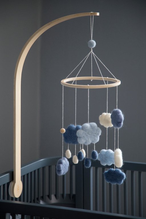 SEBRA SEBRA FELTED BABY MOBILE CLOUDS - DENIM BLUE