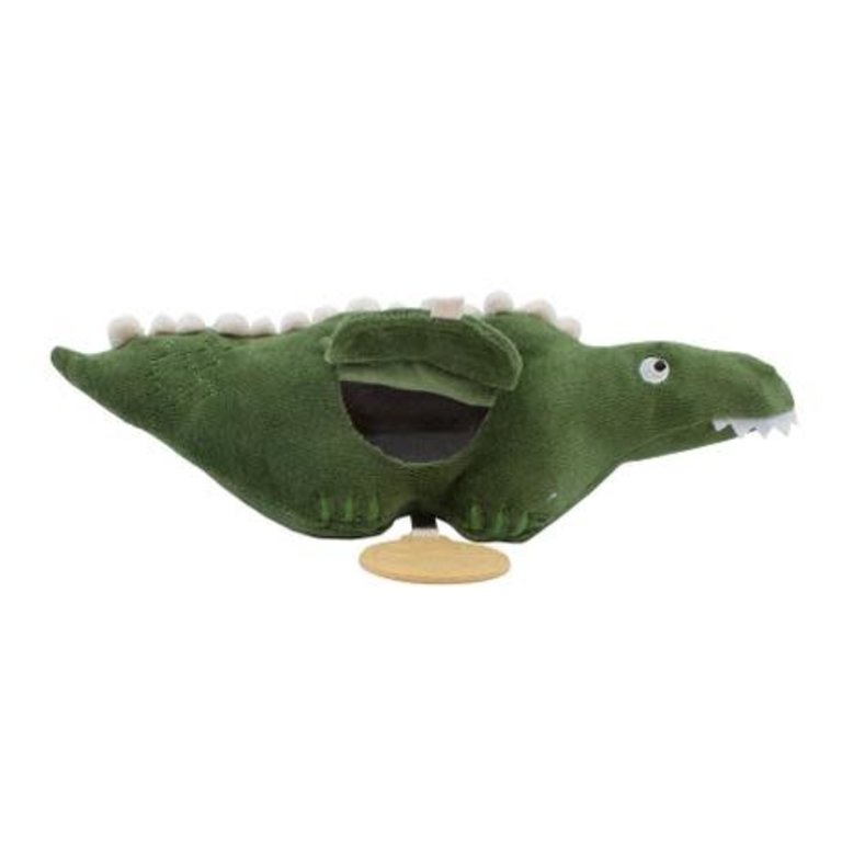 SEBRA SEBRA VELOUR ACTIVITY TOY - ALI THE ALIGATOR - MOSS GREEN