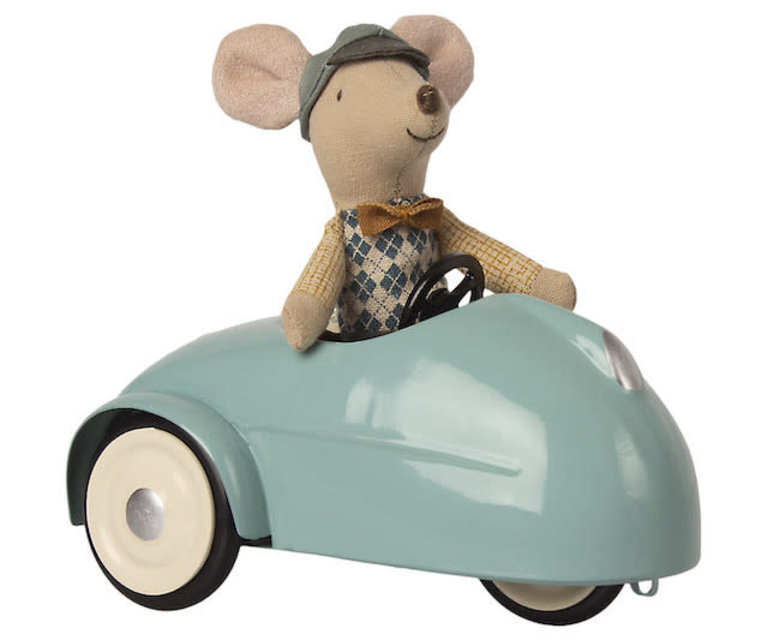 MAILEG MAILEG MOUSE CAR WITH GARAGE  - BLUE
