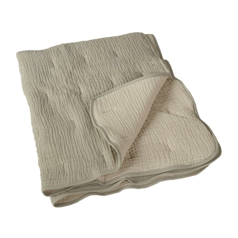 QUAX QUAX QUILTED BLANKET MUSLIN 90X127CM GREY/ECRU