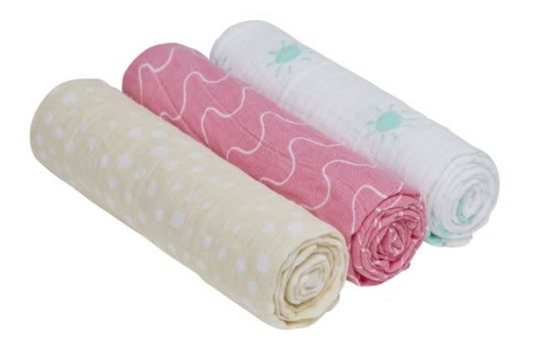 LASSIG LASSIG SWADDLE 3 STUKS 85X85CM - SUMMER DREAM GIRLS