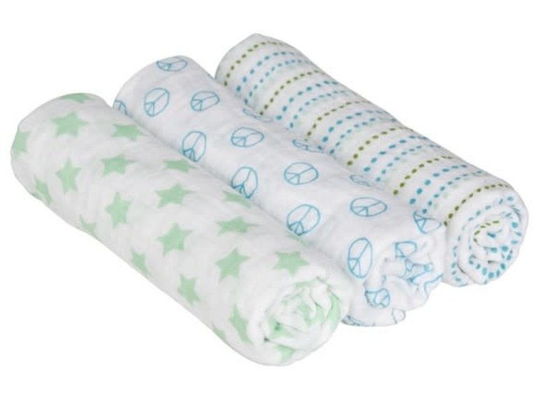 LASSIG LASSIG SWADDLE 3 STUKS 85X85CM - SWEET DREAM BOYS