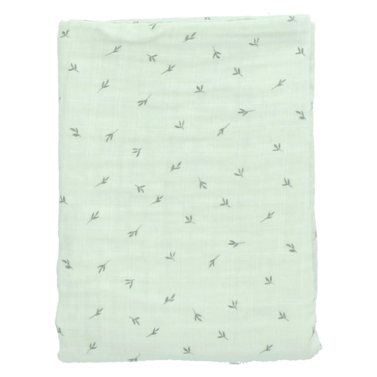 HEART OF GOLD HOME HEART OF GOLD BUCKLEY DEKEN MUSLIN 100X140CM - BREEZE LEAVES