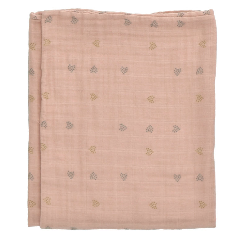 HEART OF GOLD HOME HEART OF GOLD BUCKLEY DEKEN MUSLIN 100X140CM - TERRA HEARTS