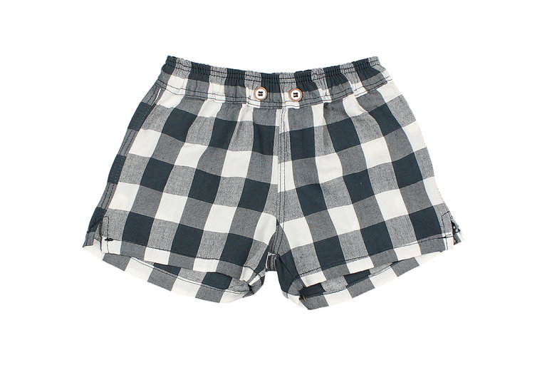 BUHO SS21 - BUHO BABY GINGHAM SHORT - BLUE NIGHT