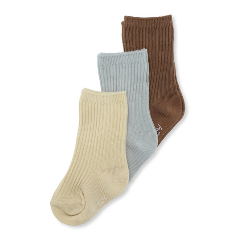 KONGES SLOJD KONGES SLOJD - 3 PACK RIB SOCKS - BREEN/MINT/SAHARA SUN