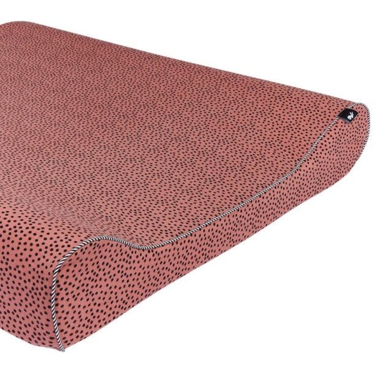 MIES & CO MIES & CO CHANGING MAT COVER COZY DOTS - REDWOOD
