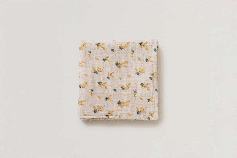 GARBO & FRIENDS GARBO & FRIENDS MUSLIN SWADDLE BLANKET 110X110CM - MIMOSA