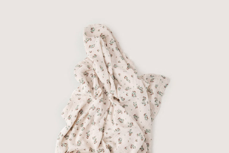 GARBO & FRIENDS GARBO & FRIENDS MUSLIN SWADDLE BLANKET 110X110CM - CLOVER