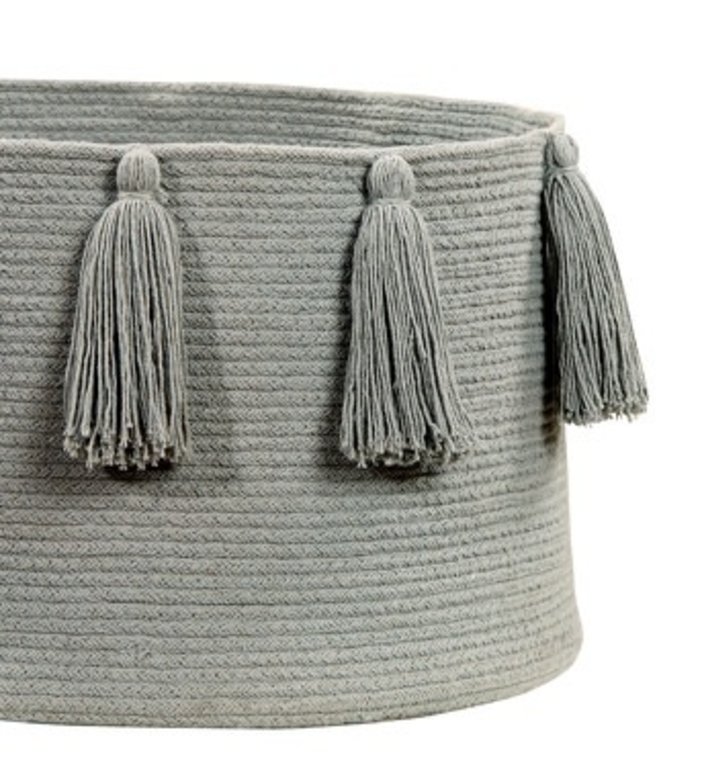 LORENA CANALS LORENA CANALS BASKET TASSELS 30X45X45CM - LIGHT GREY